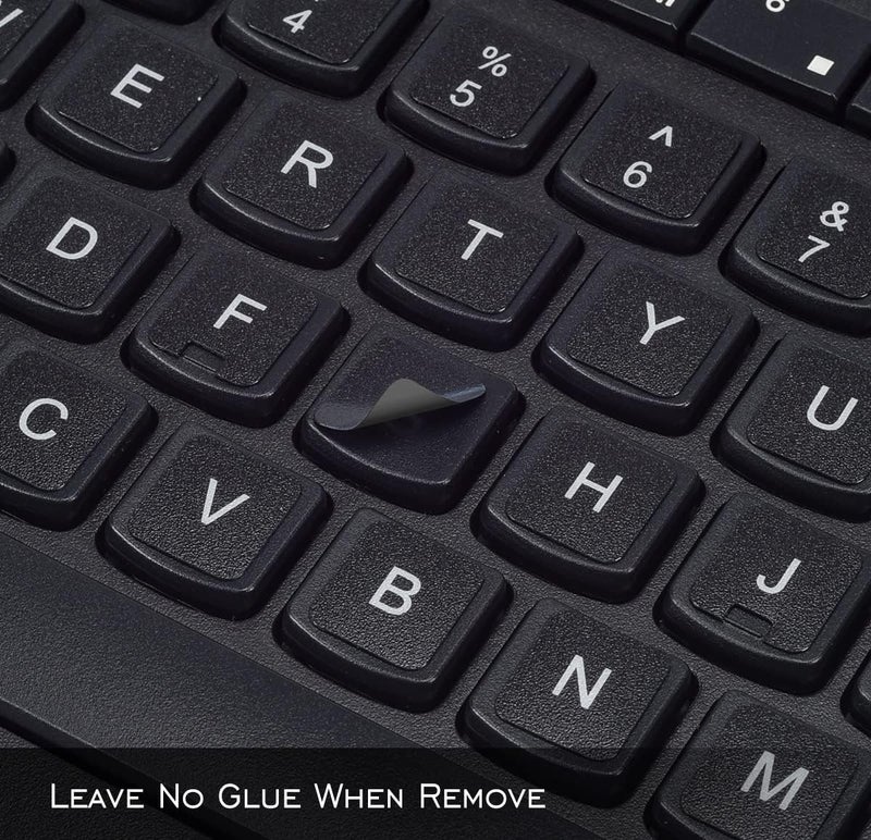DAMMOMKO 2PCS Universal English Keyboard Stickers Letters with Tweezer, Keyboard Stickers Black Background with White Lettering, Keyboard Letters Replacement Sticker for PC Laptop Desktop Computer -English - Image 4